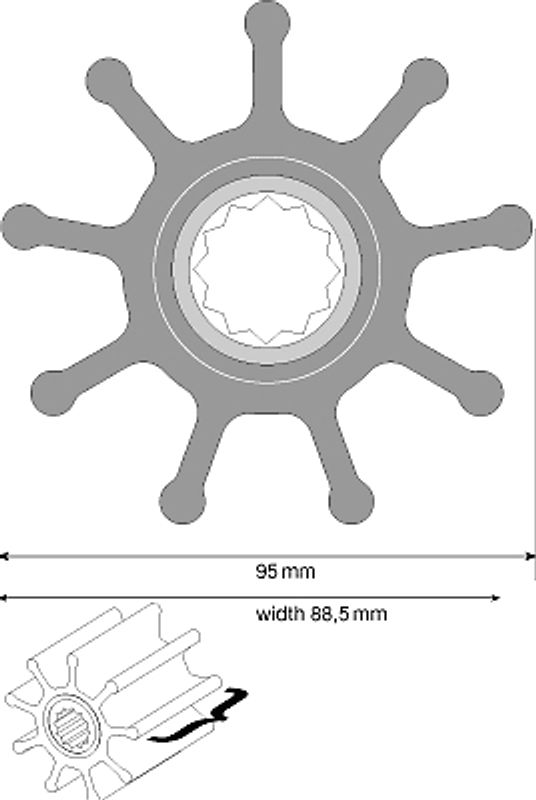Jabsco impeller 6760-0003-P